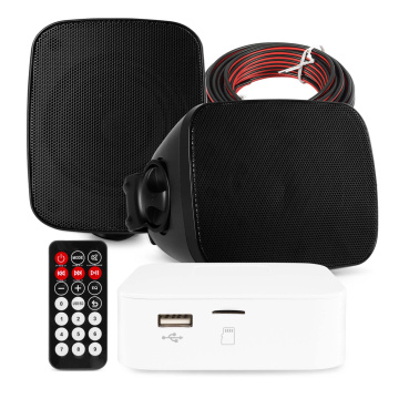 Power Dynamics set 2 venkovních reproduktorů - Vodotěsná mini speakerset pro venkovní použití - Bluetooth - Černá