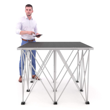 Power Dynamics reproduktorové pódium - Zvýšení s protiskluzovou horní deskou a skládacími nohami - 100 x 100 x 80 cm