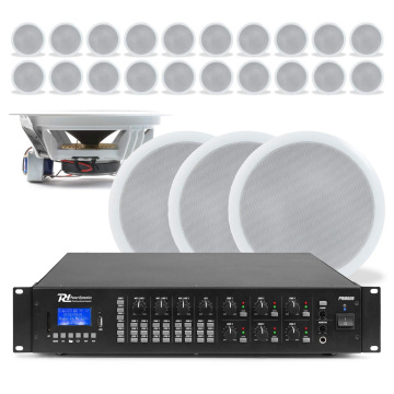 Power Dynamics rozšířená sada stropních reproduktorů s 24 reproduktory - 100V - Bílá