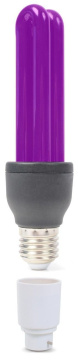 BeamZ BUV27B UV Úsporná žárovka 25W E27 + Adapter