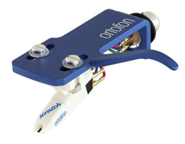 Ortofon DJ OM Scratch white + SH-4 blue Headshell